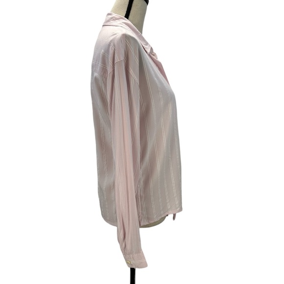 Tommy Hilfiger Long Sleeve Adaptive Magnet Closure Pinstripe Shirt - Pink - S/P - Picture 2 of 15